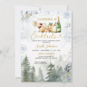 Snöflingor Cookie Cocktail Jul Firande Inbjudningar