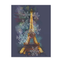 Snöflingor Eiffel Torn Paris-vinterjul