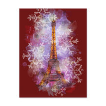 Snöflingor Eiffel Torn Paris-vinterjul
