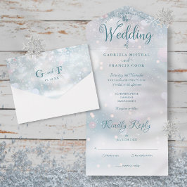 Snöflingor Elegant  Script Winter Wedding