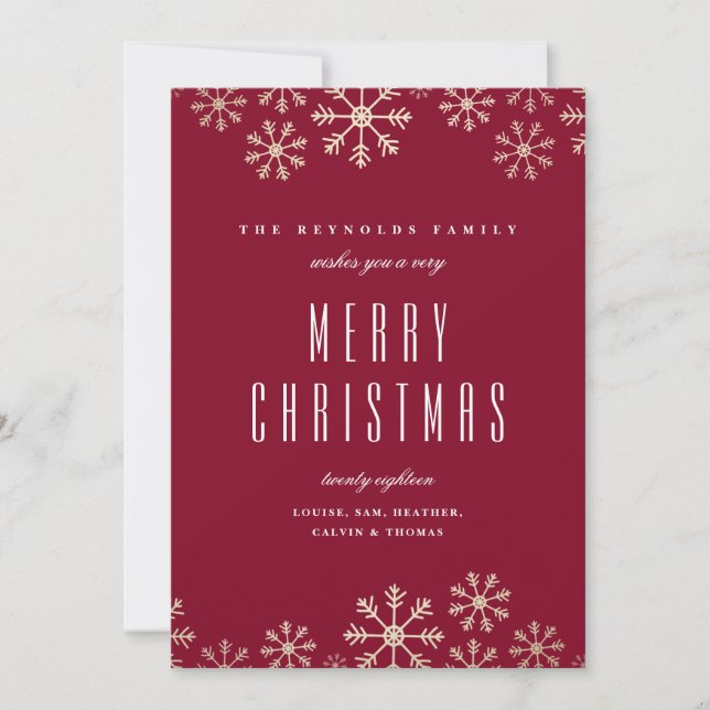 Snöflingor Familj Julkort Inbjudningar (Framsida)