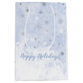 Snöflingor faux metall på baby blue färg Er text