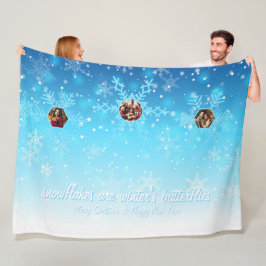 Snöflingor Fleecefilt