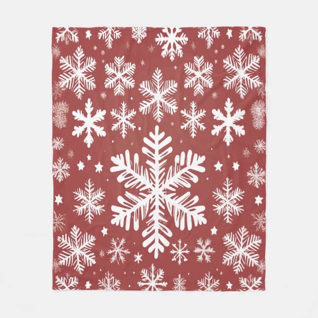 Snöflingor Fleecefilt (Framsidan)