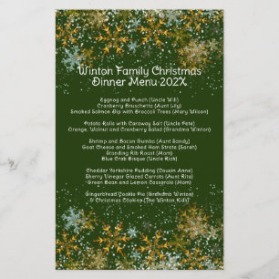 Snöflingor Flyer från -menyn för julmiddag