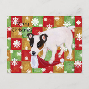 Snöflingor för jul för jackRussell Terrier Helg Vykort