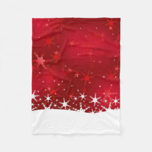 Snöflingor för Jul Red Winter Fleecefilt