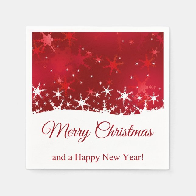 Snöflingor för Jul Red Winter Pappersservett (Framsidan)