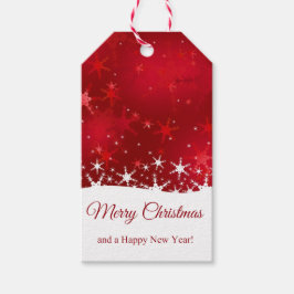 Snöflingor för Jul Red Winter Presentetikett