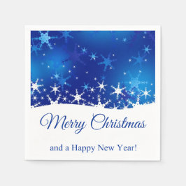 Snöflingor för julblå vinter pappersservett