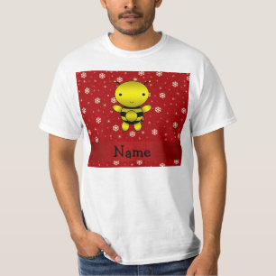 Snöflingor för känt bi för personlig röd t shirt