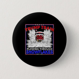 Snöflingor för president Trump! Maga Trump Tåg 2 Knapp