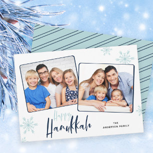 Snöflingor Foto Glad Hanukkah Julkort