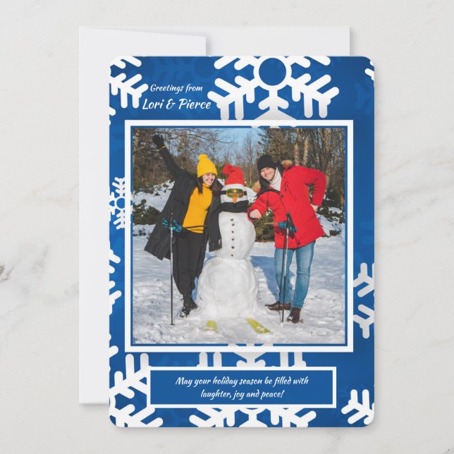 Snöflingor Foto Julhälsningskort Julkort (Framsida)