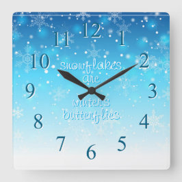 Snöflingor Fyrkantig Klocka