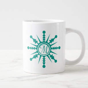 Snöflingor Geometriskt Initialt Namn Jumbo Mugg
