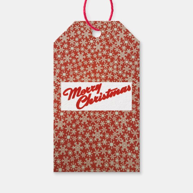 Snöflingor Gift Märkre Presentetikett (Framsidan)