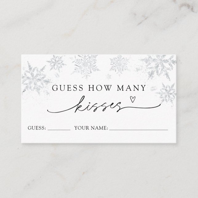 Snöflingor gissar hur många Kisses-spel-kort Tilläggskort (Framsida)