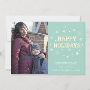 Snöflingor Glad helg Photocard Hälsning Julkort
