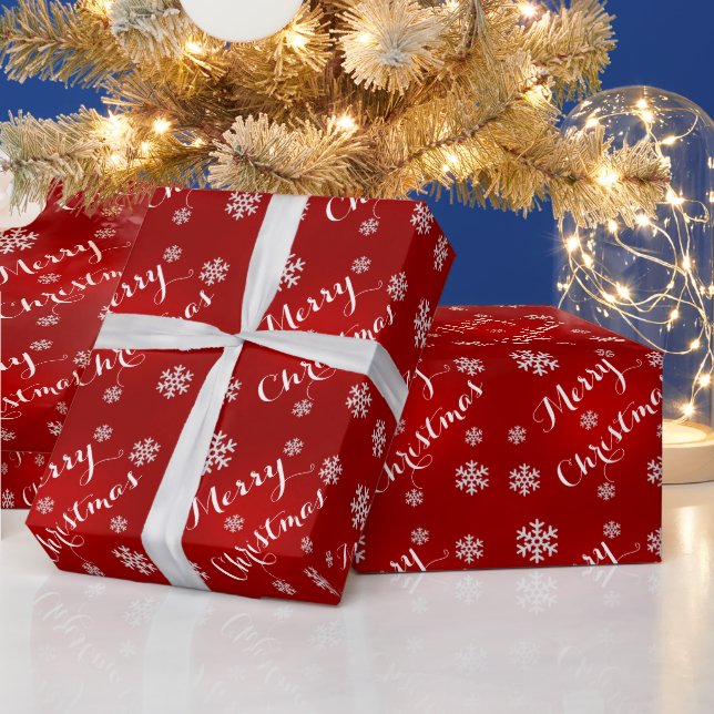 Snöflingor God jul, Papper i rött Presentpapper (Helgdagar)