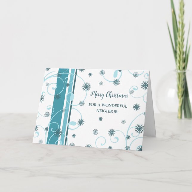 Snöflingor granne God jul kort (Framsida)