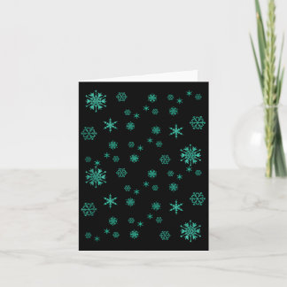 Snöflingor Grön Söt Jul Helgperiod Kort