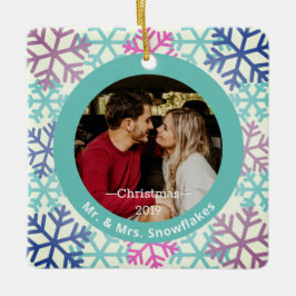 Snöflingor Grönt Fotojul - prydnadsföremål Julgransprydnad Keramik