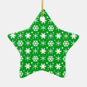 Snöflingor Grönt Julgransprydnad Keramik