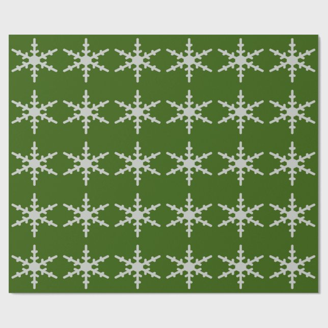 Snöflingor Grönt Papper omslagning Presentpapper (Platt)