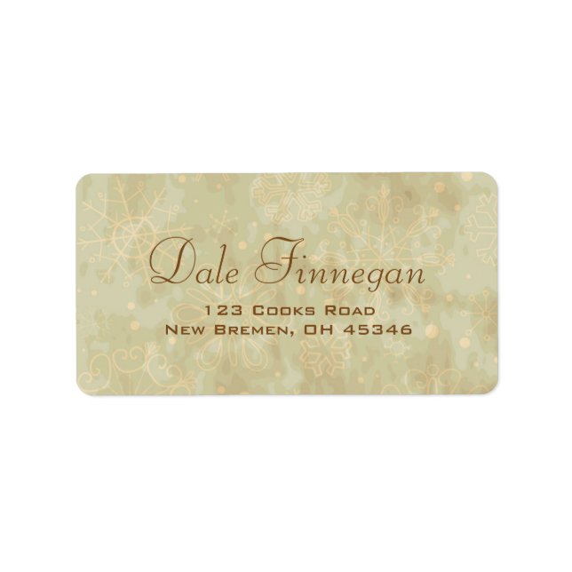 Snöflingor Grunge Helgdagars Adressetiketter (Framsidan)