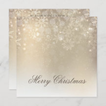 Snöflingor Guld Personlig Helgdag | Inbjudan