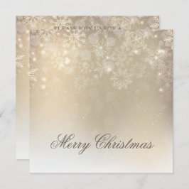 Snöflingor Guld Personlig Helgdag | Inbjudan