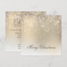 Snöflingor Guld Personlig Högtid | Inbjudan