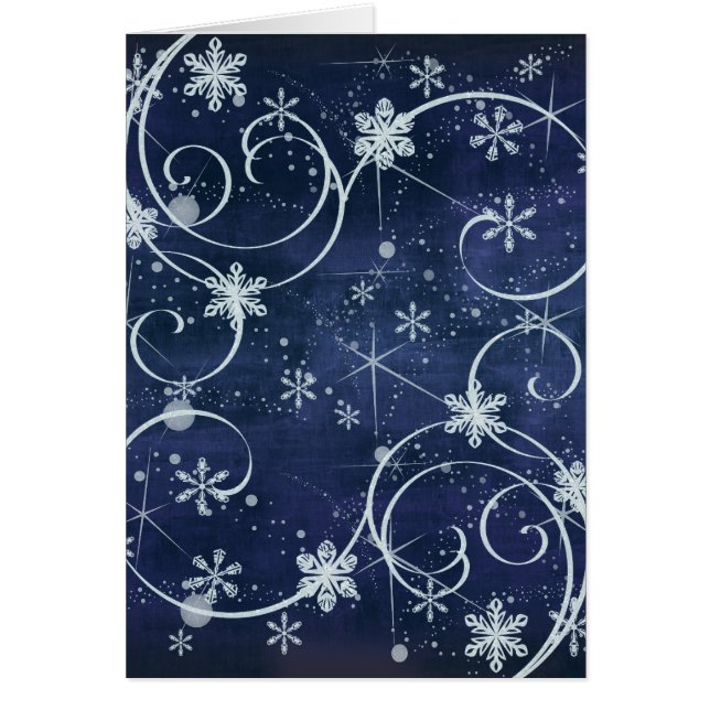 Snöflingor Hälsningskort (Framsidan)