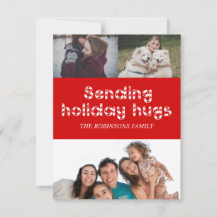 Snöflingor Helgdag Hugs-fotohälsningskort Julkort