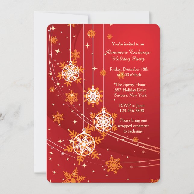 Snöflingor, Helgdag Inbjudningar (Framsida)