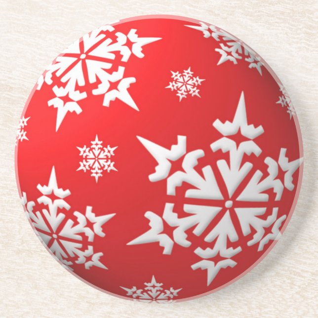 Snöflingor Helgdag Underlägg Sandsten (Framsidan)