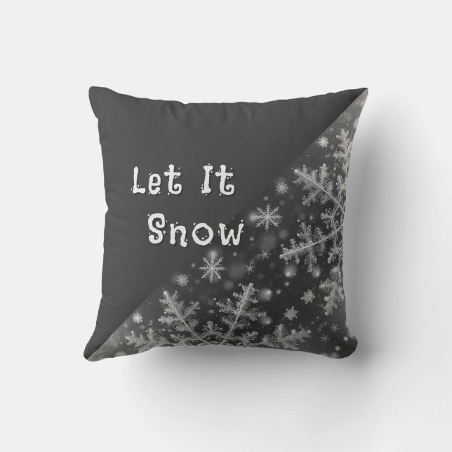 Snöflingor / Hörn / Låt det snöa Kudde (Baksida)