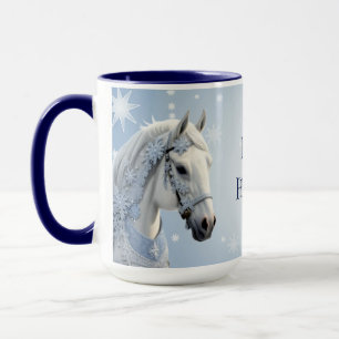 Snöflingor Horse Helgdag jul Mugg
