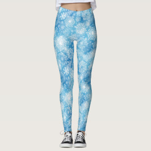 Snöflingor i blått leggings