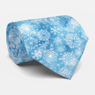 Snöflingor i blått slips