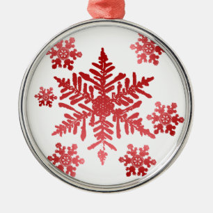 Snöflingor i Red Ornament