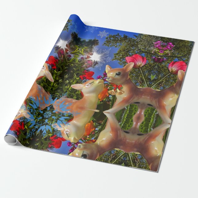 SNÖFLINGOR I WONDERLAND papper julomslutning Presentpapper (Utrullad)