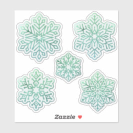 Snöflingor Iridescent Winter Grönt Klistermärken