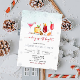 Snöflingor jul Cocktail Party Inbjudningar