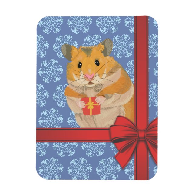 Snöflingor jul Hamster Magnet (Vertikal)