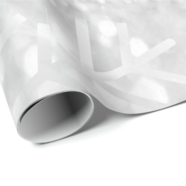 Snöflingor jul Helgdag Grått Silver Glitter Presentpapper (Rullad Hörn)