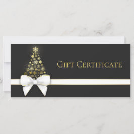 Snöflingor Julgran Bow Black Grått Gift Card