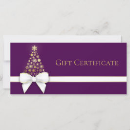 Snöflingor Julgran Bow Lila Gift Card