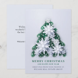 Snöflingor Julgran Corporate Hälsning Julkort